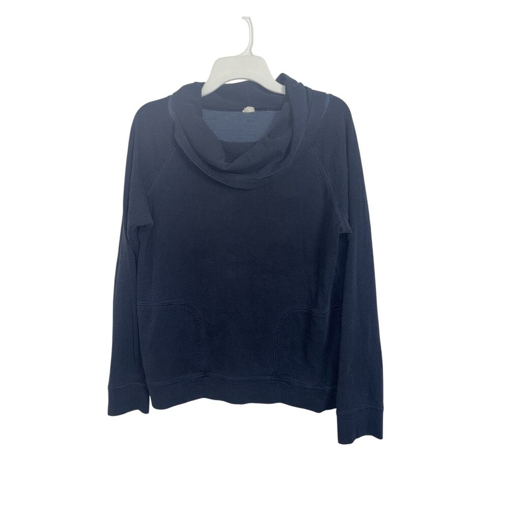 Patagonia Women’s Cowl Neck Pullover Navy Dot Jacquard Pockets Medium